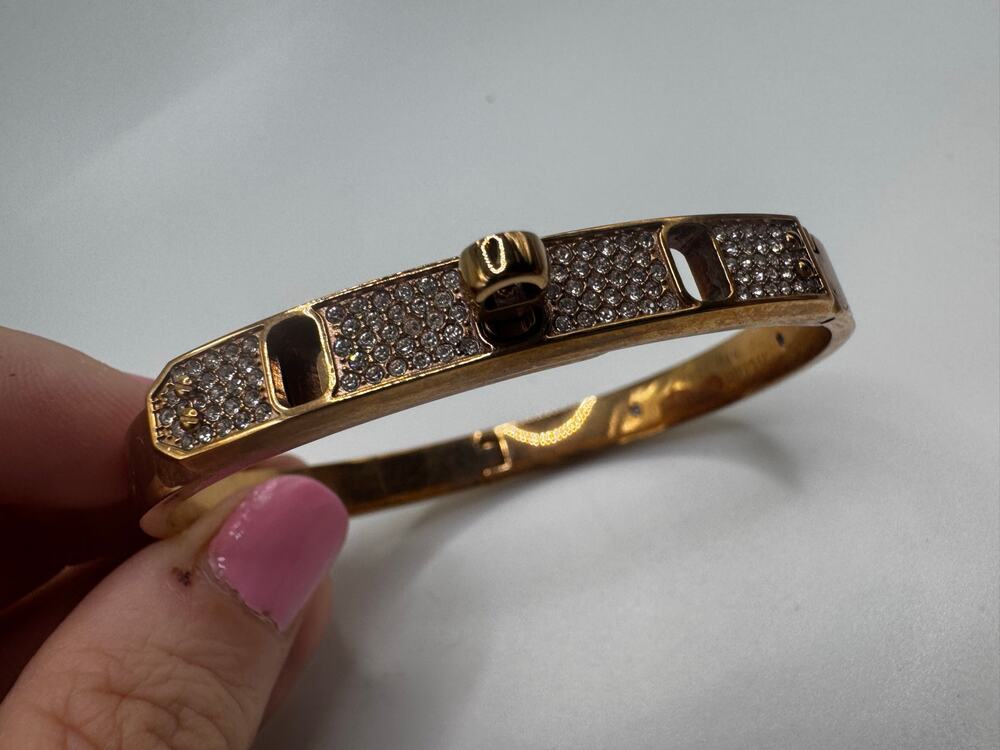 Henri Bendel New York Gold-Tone Hinged Bangle Bracelet